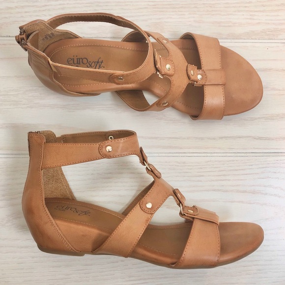 Sofft Shoes - Reid Wedge Zip Back Gladiator Sandal by Eurosoft